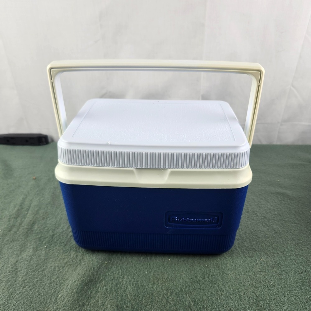 Vintage GOTT Rubbermaid Blue Lunchbox 6 Can‎ Cooler Ice Chest 1907/1927 USA